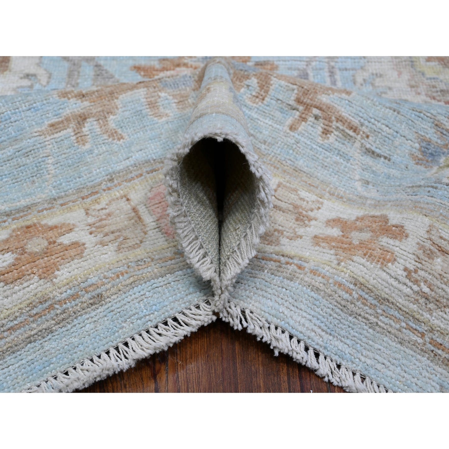 8'4"X10'2" Blue All Over Village Elements Angora Oushak Oriental Rug