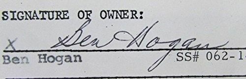Ben Hogan Signed Gas Division Order With Hinkle