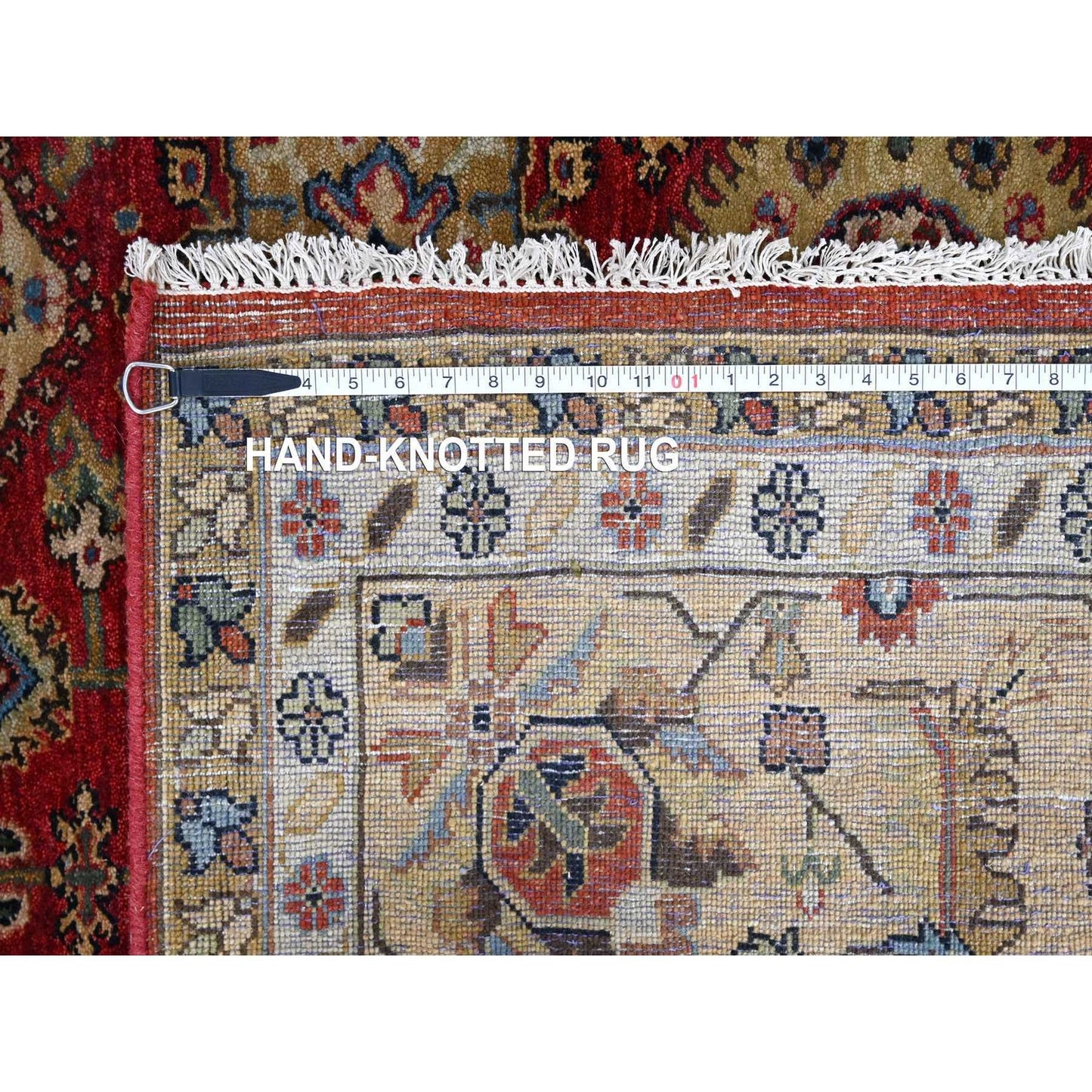 9'X12' Red Hand Knotted Pure Wool Karajeh Design Oriental Rug