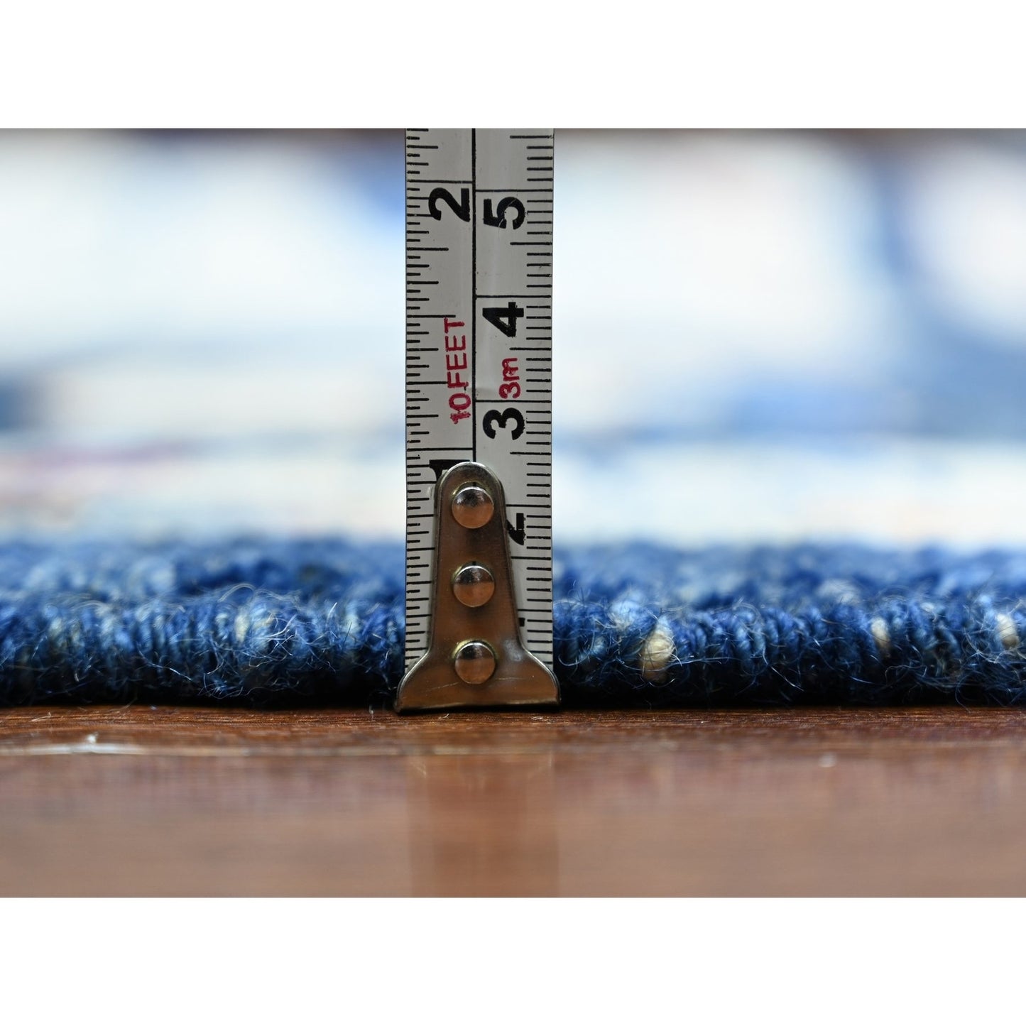 12'X15'2" Blue Pure Wool Hand Knotted Afghan Angora Oushak Oversized Rug