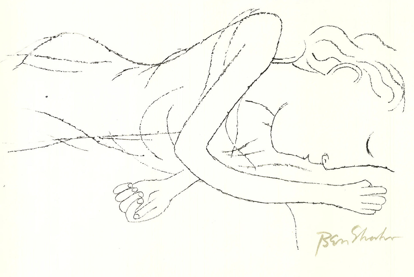 Ben Shahn Of Light, White Sleeping Women In Childbed From The Rike Portfolio 22