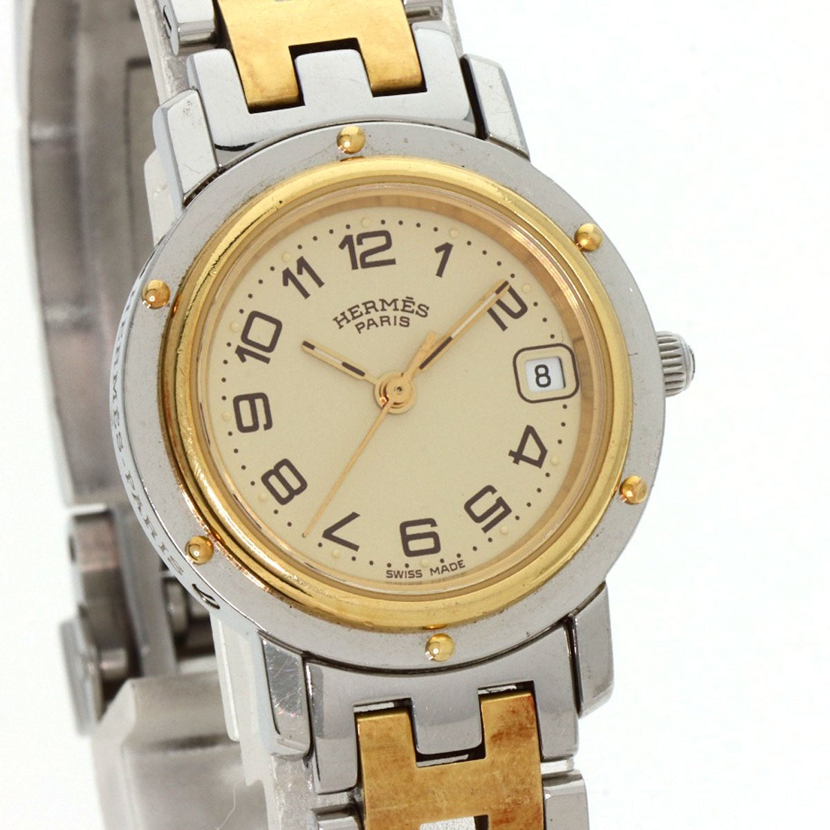 Hermes Clipper Watches Cl4.220 Stainless Steel/Ssxgp Ladies