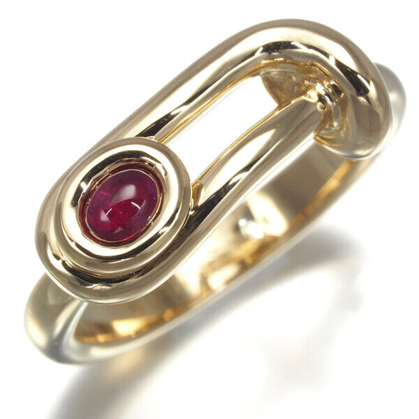 Hermes Rare Ring Ruby Eu53 18K 750 Yellow Gold
