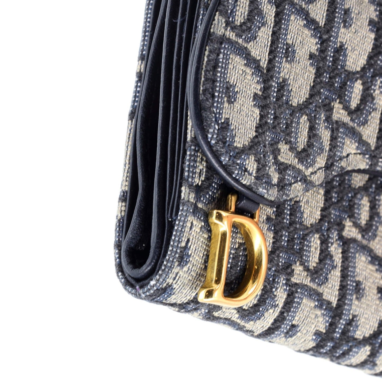 Christian Dior Saddle Flap Wallet Oblique Canvas Mini