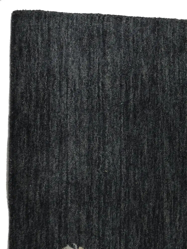 Plush Gabbeh Runner Rug Charcoal Tribal Modern