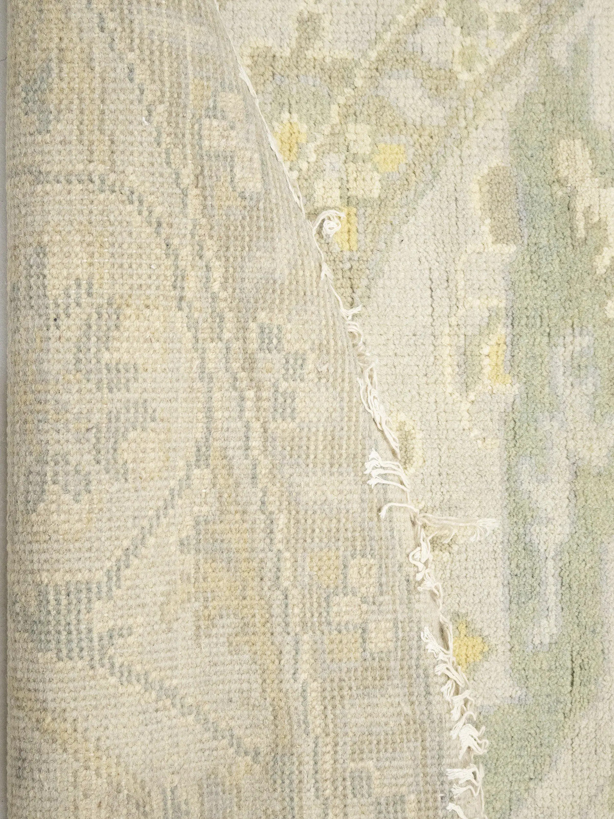 Hand-Knotted Cream Round Oushak Chobi Oriental