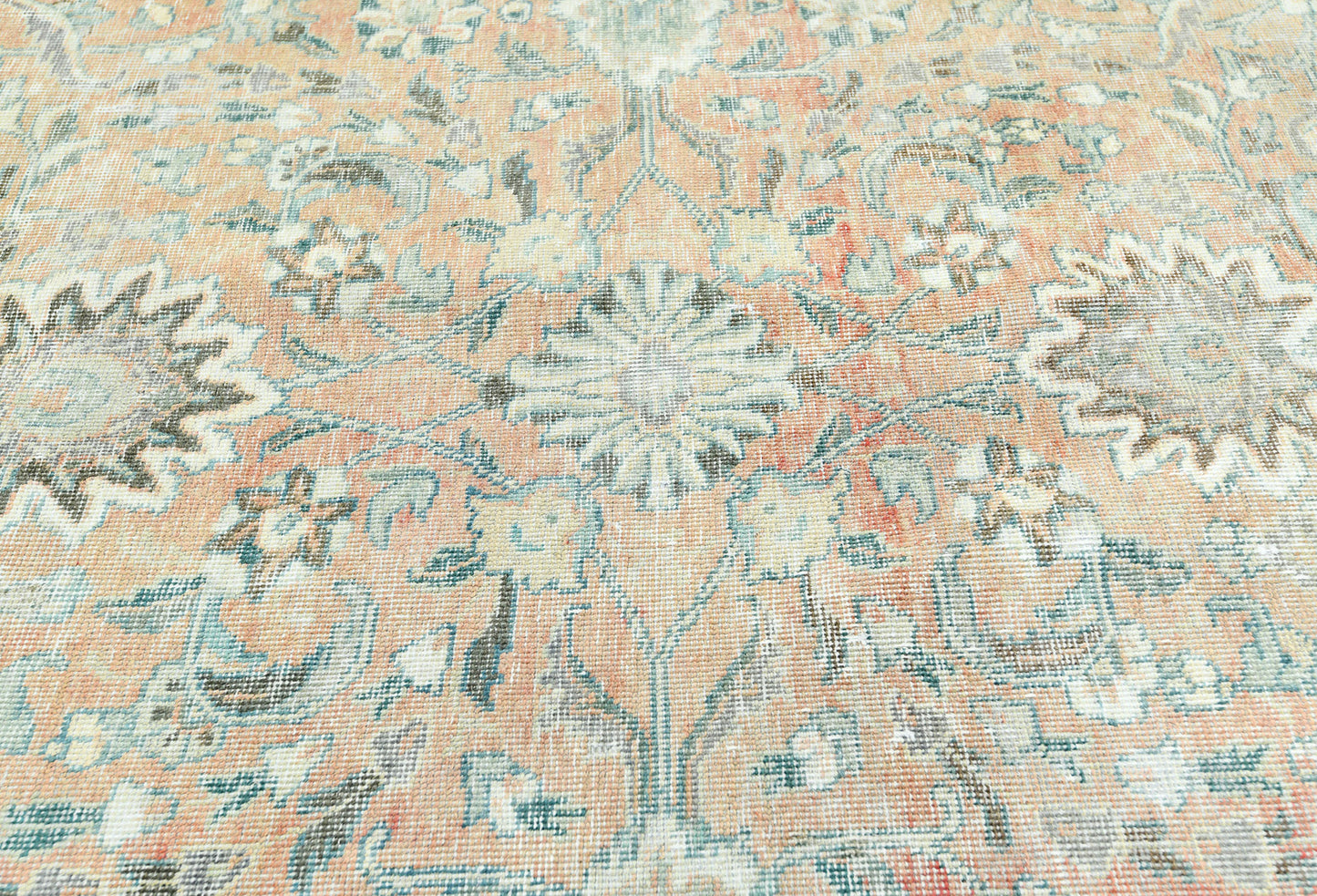 Distressed Vintage Oriental Rug Floral Style
