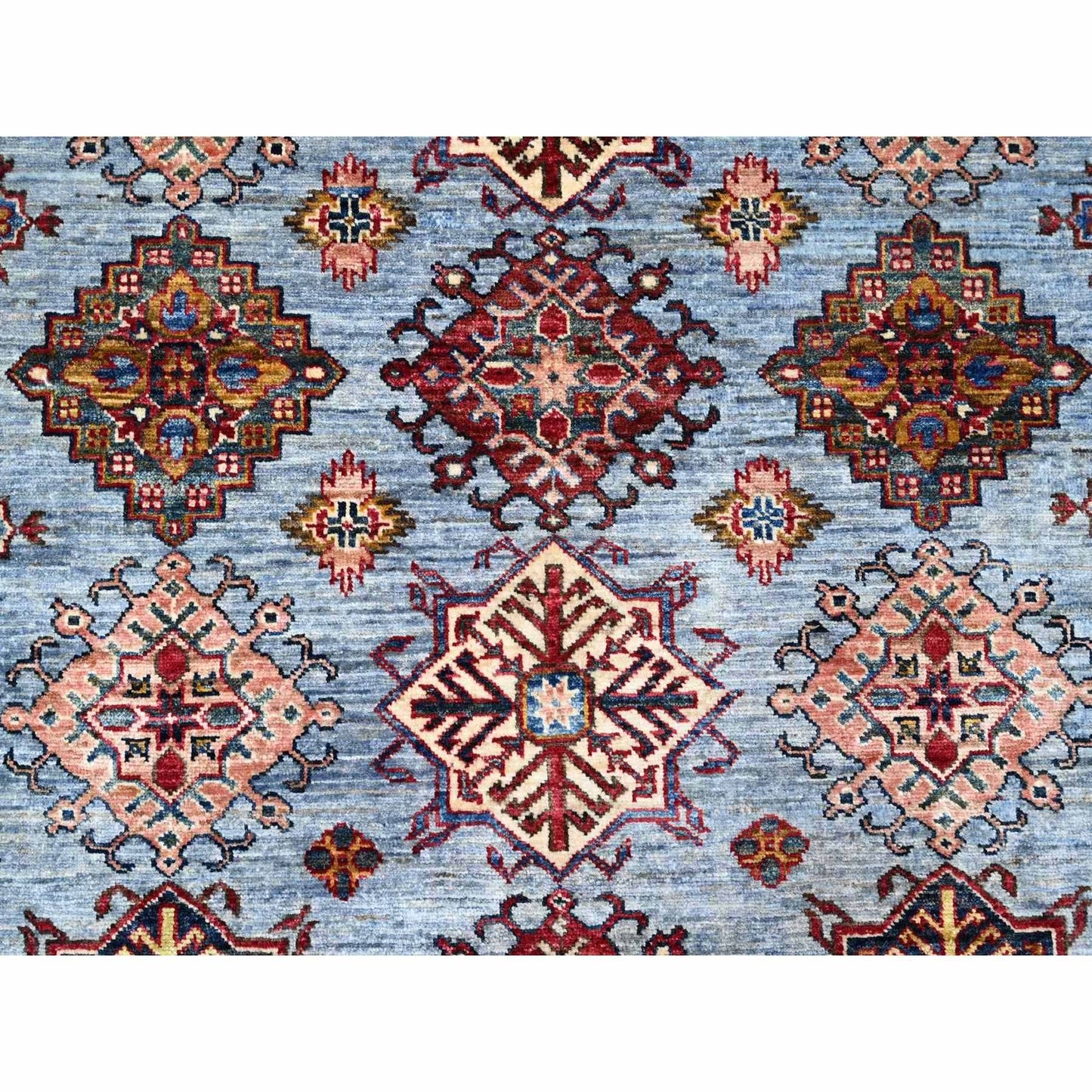 9'X12'6" Gray Afghan Super Kazak Hand Knotted 100% Wool Oriental Rug