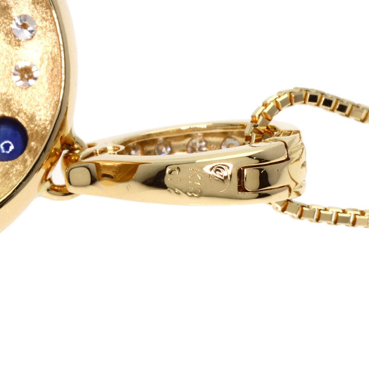 Mabe Pearl Sapphire Diamond Necklace K18 Yellow