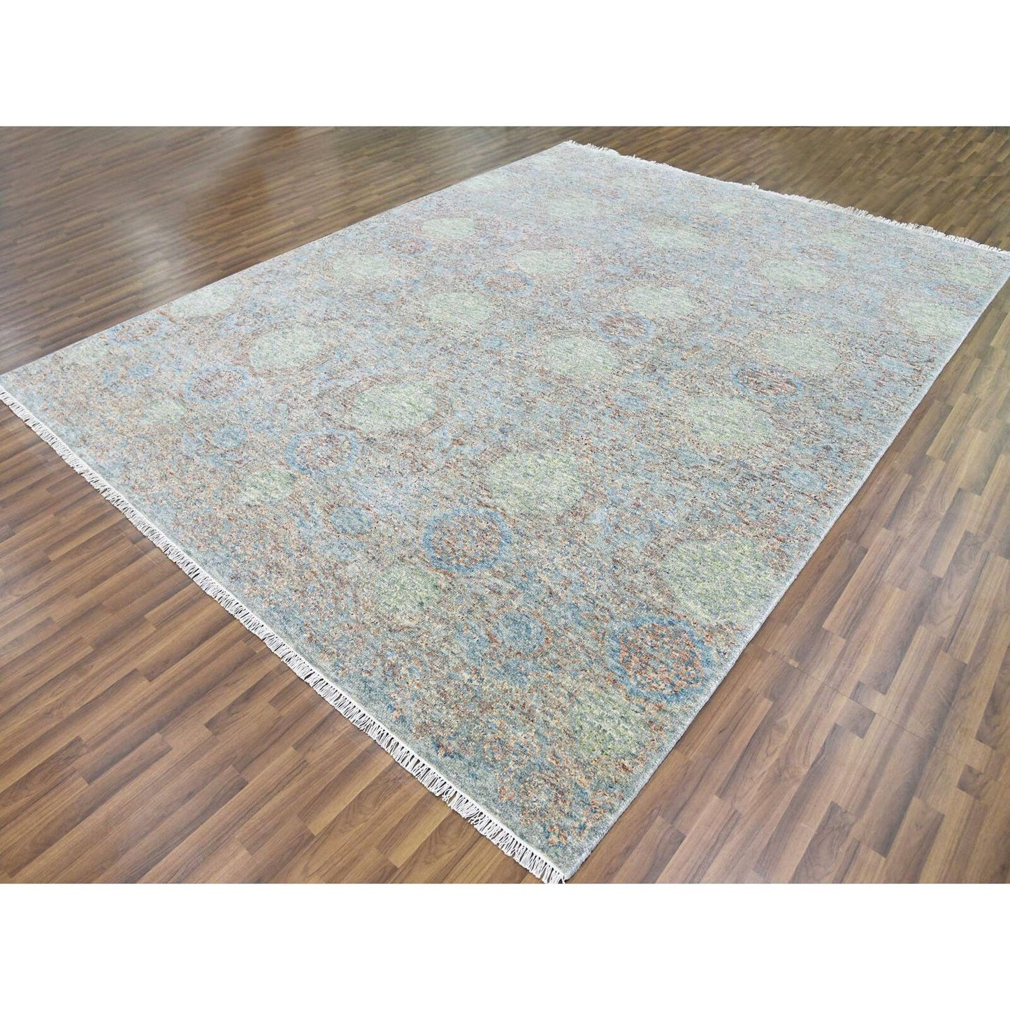 9'2"X12' Natural Dyes,Obscured And Subtle Hand Knotted Oriental Rug