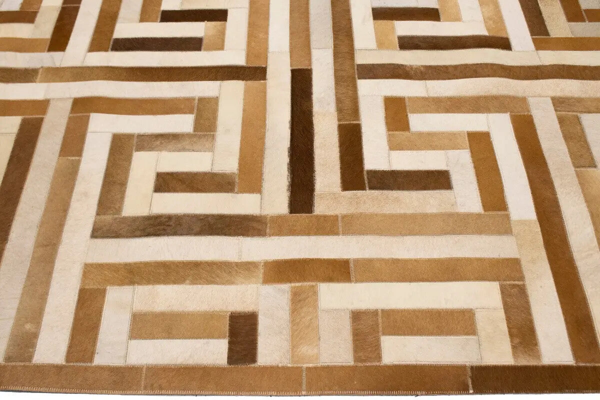 Contemporary Brown Cowhide Rug Large Modern