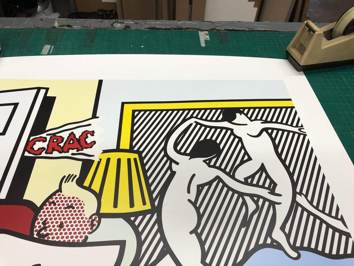 Roy Lichtenstein Tintin Reading " Poster Pop Art Gray, White, Mul