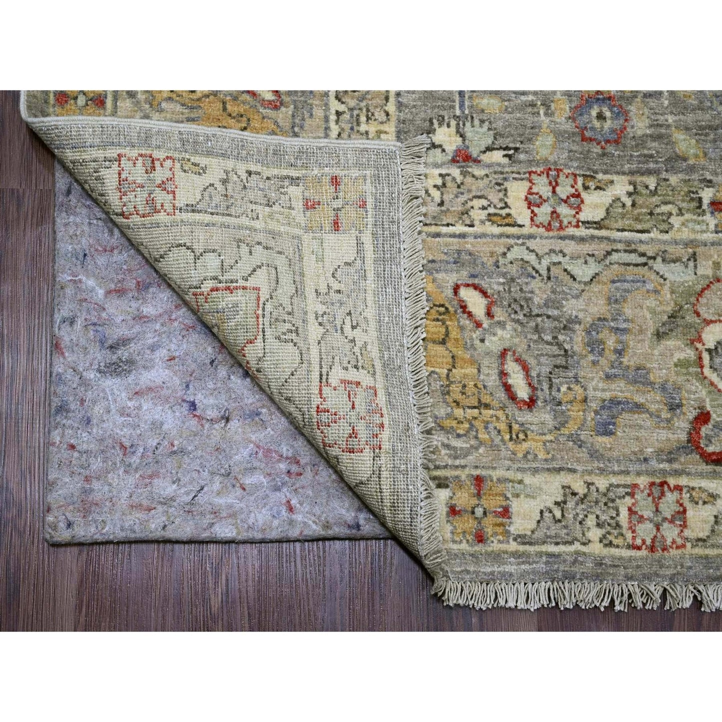 8'X9'7" Jet Gray Bijar Garus Design High Mountain Wool Hand Knotted Rug