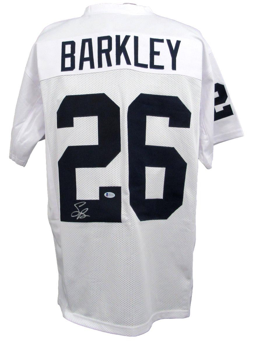Saquon Barkley Signed/Auto White Custom Football Jersey Penn State Beckett 19562