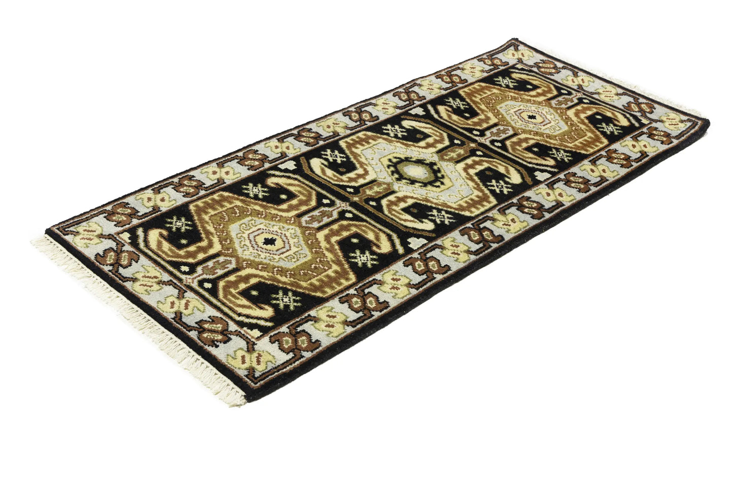Handmade Serapi Oriental Rug Geometric Design