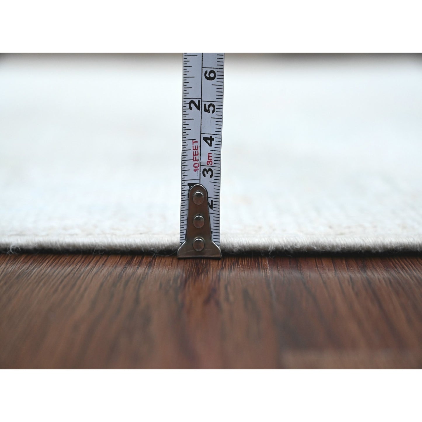 2'7"X7'9" White Afghan Angora Oushak Hand Knotted 100% Wool Runner Rug
