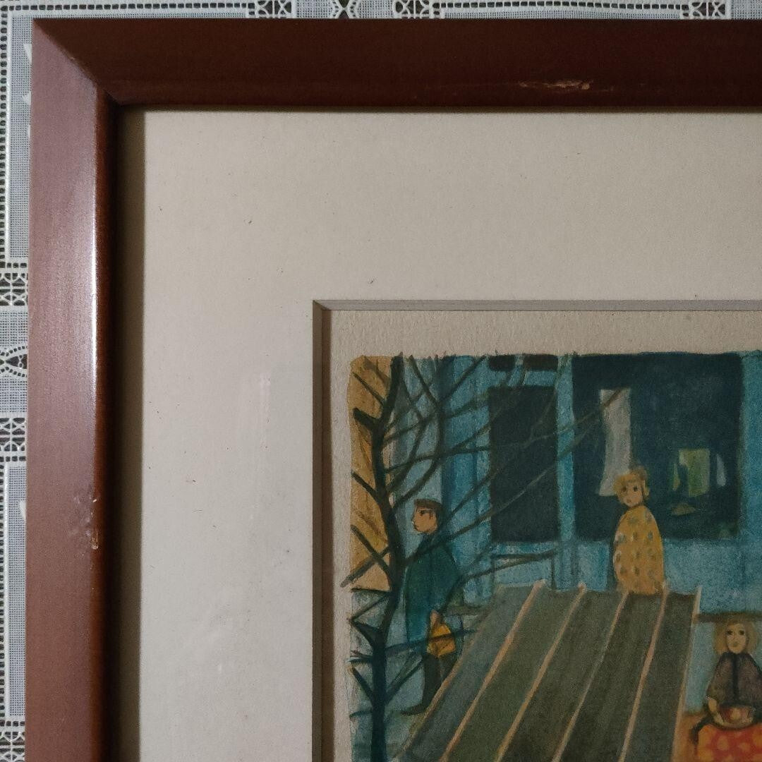 Nathalie Chabrier ( France) Original Lithograph Signed Framed Townscape