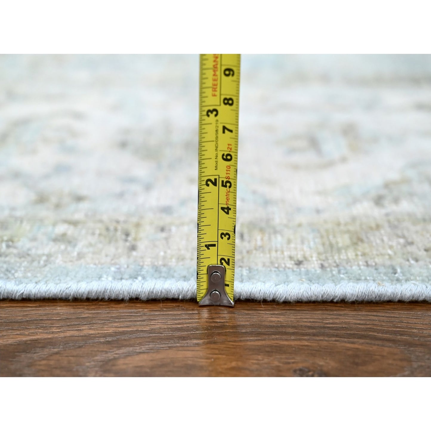 9'X12'1" Gray Antiqued Ziegler Mahal Design All Wool Hand Knotted Rug