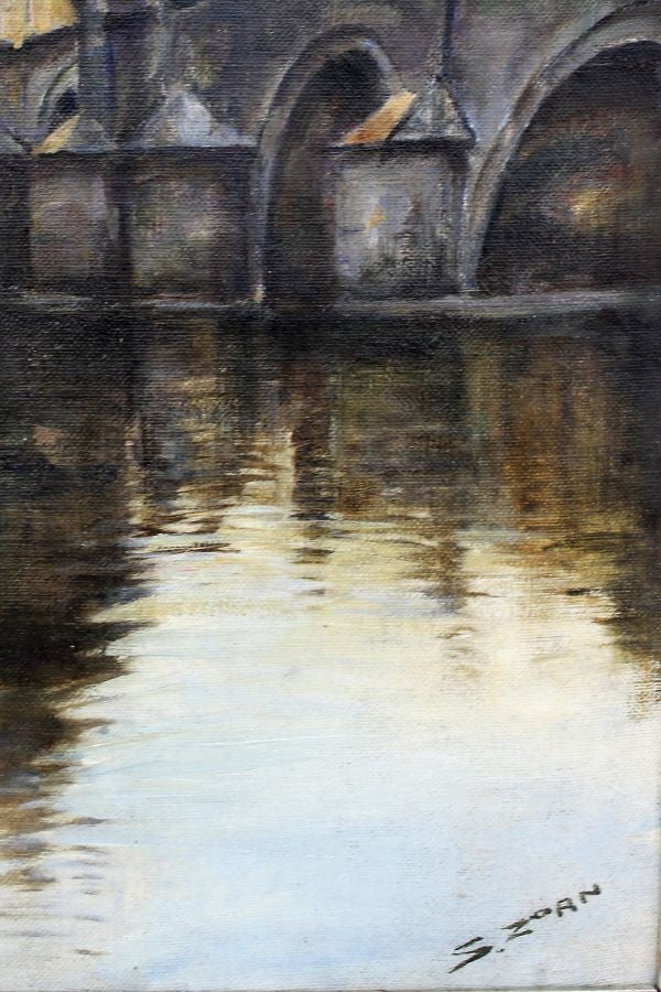 Salomon Zorn (Czech) Oil Painting "Prague Castle