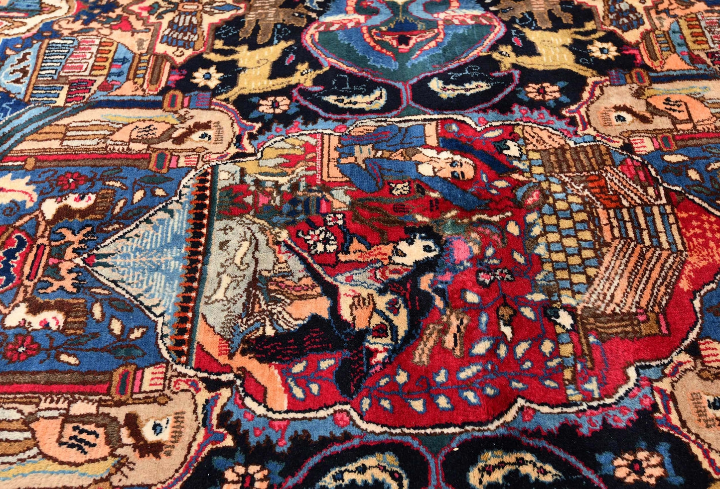 One-Of-A-Kind Semi-Antique Oriental Rug Navy Blue