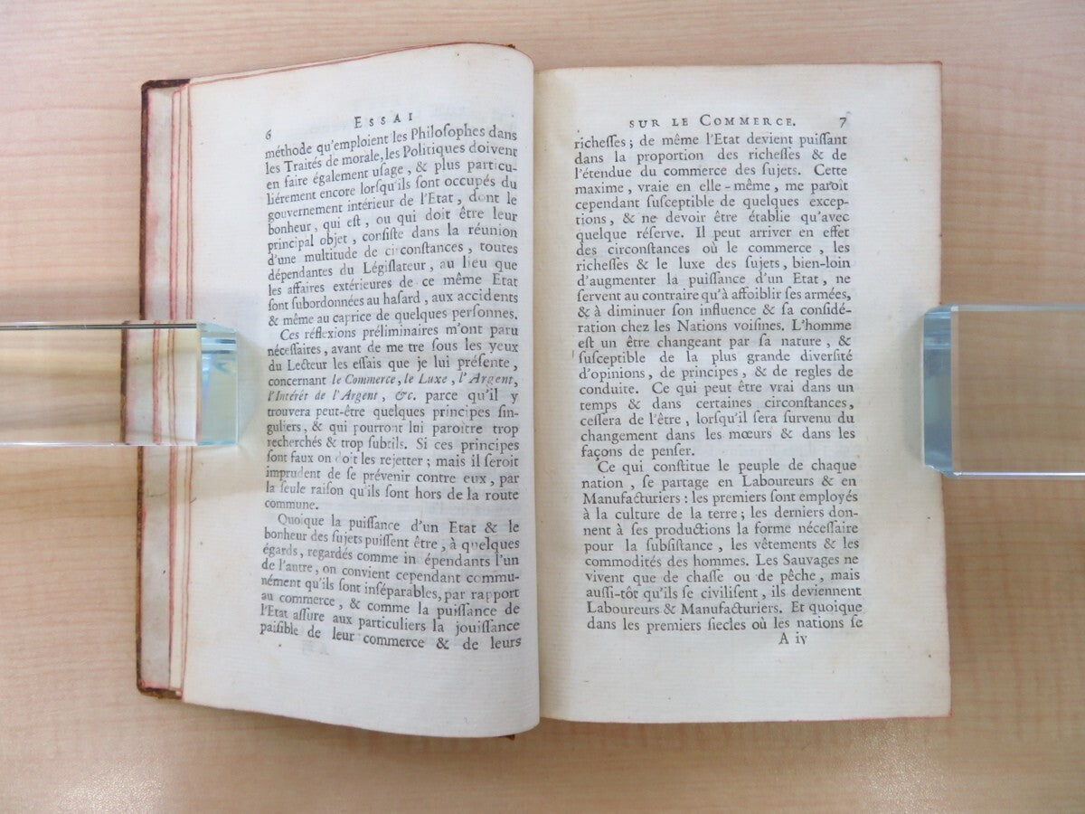 David Hume ?Essais Sur Le Commerce?, 1767, First
