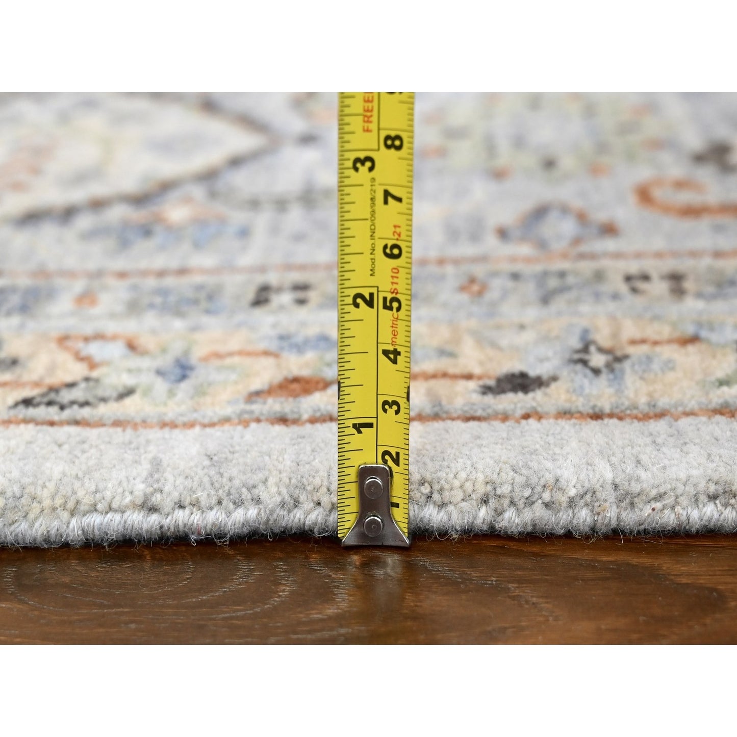 10'X10' Summer Gray Oushak All Over Floral Wool Hand Knotted Square Rug