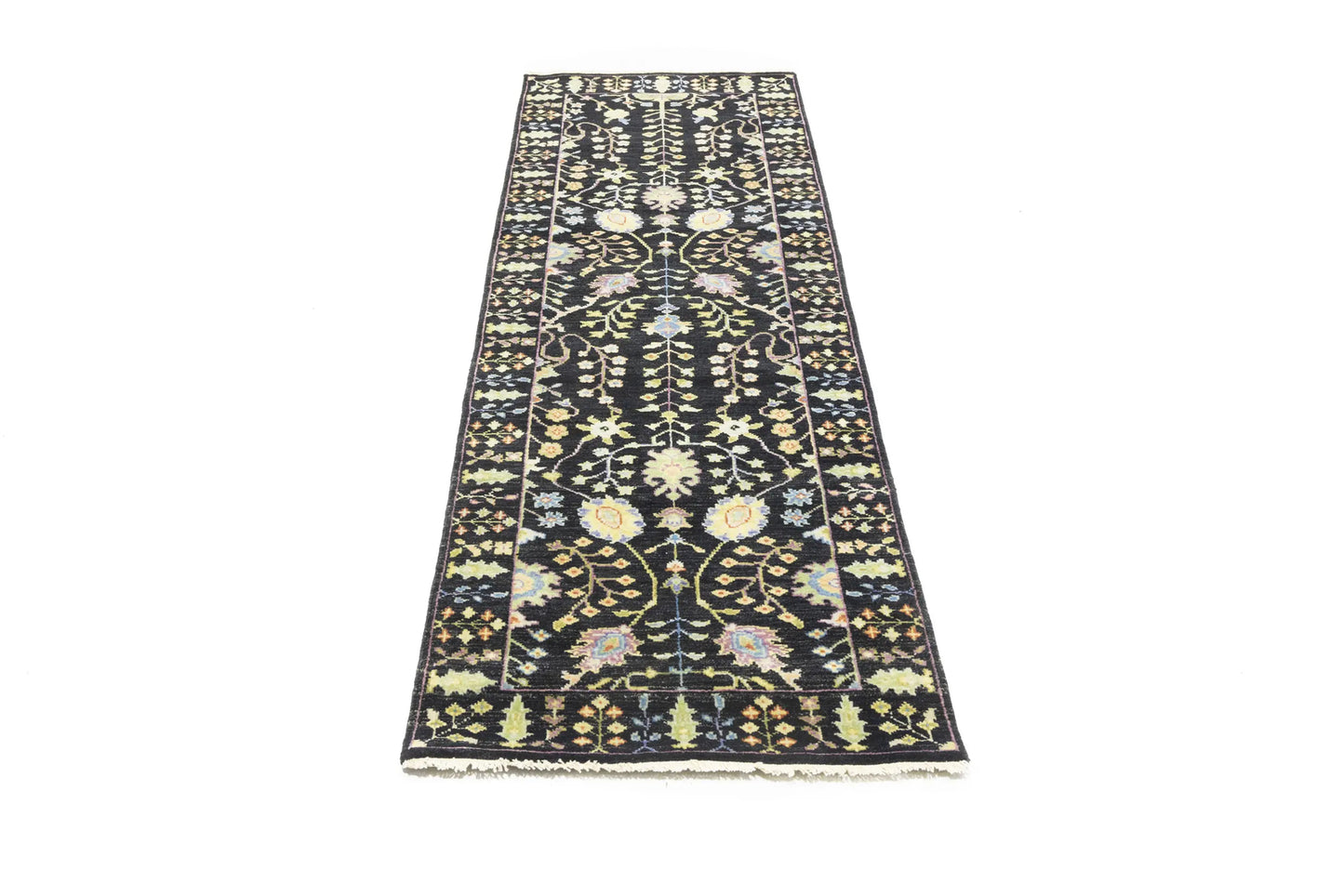 2'5X8 ft Black Tree of Life Chobi Oriental Runner