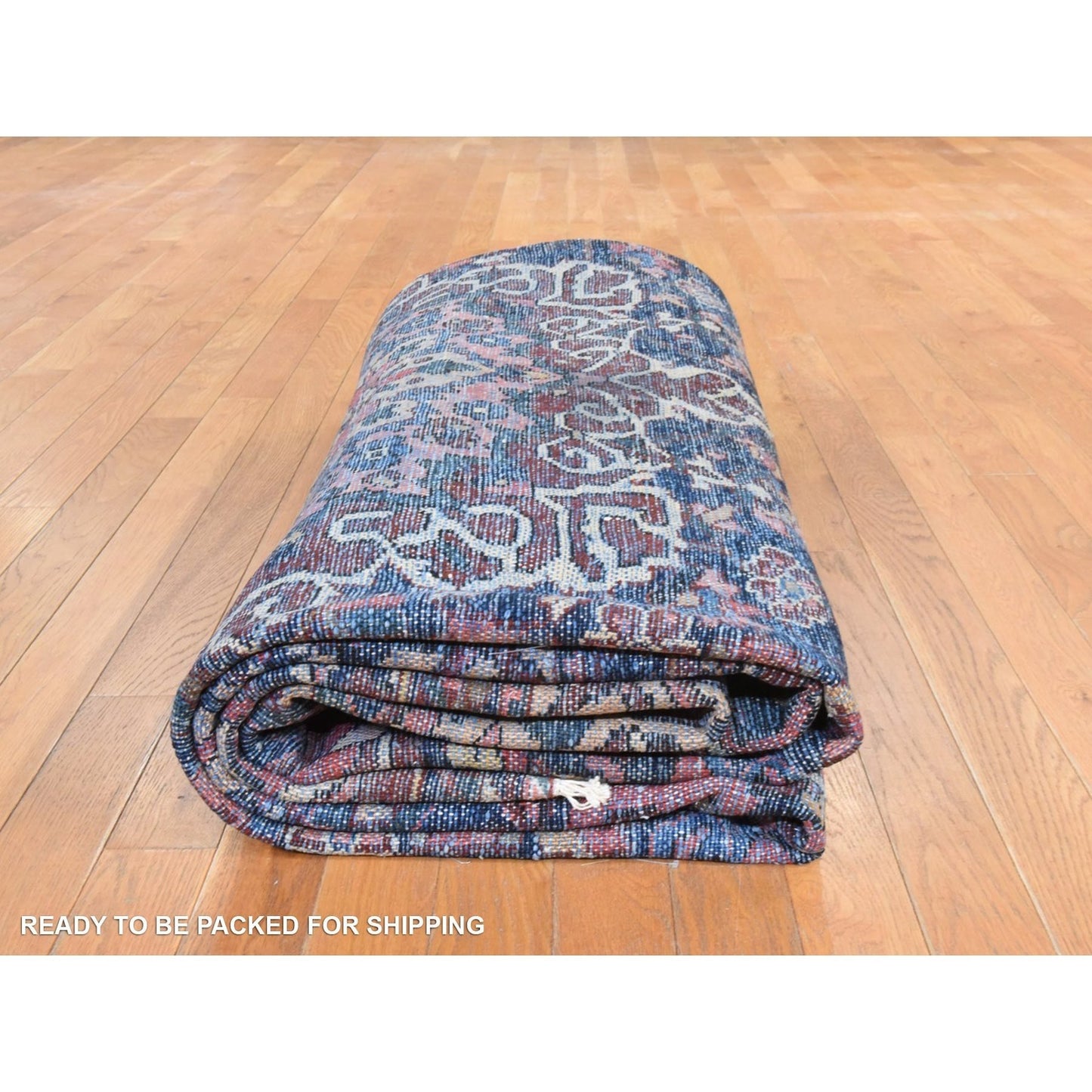 10'X12'4" Red Semi Antique Zoroastrian Bakhtiarjoon Wool Hand Knotted Rug