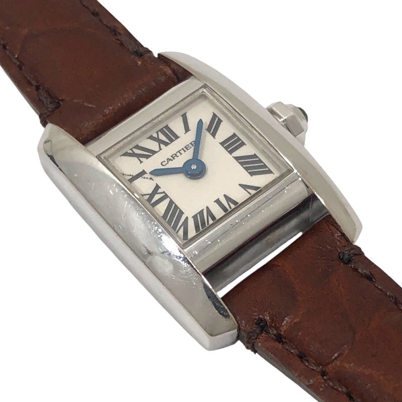 Cartier Tankissime Sm W650029H Silver K18Wg/Leather Strap (Non-Oem)