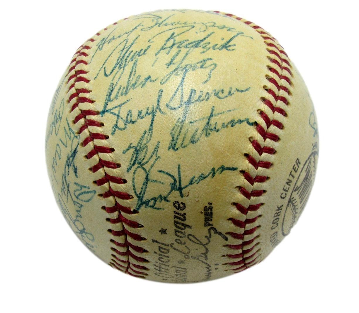 Vintage 1956 New York Giants Autographed By 25 Willie Mays Rawlings Onl Baseball