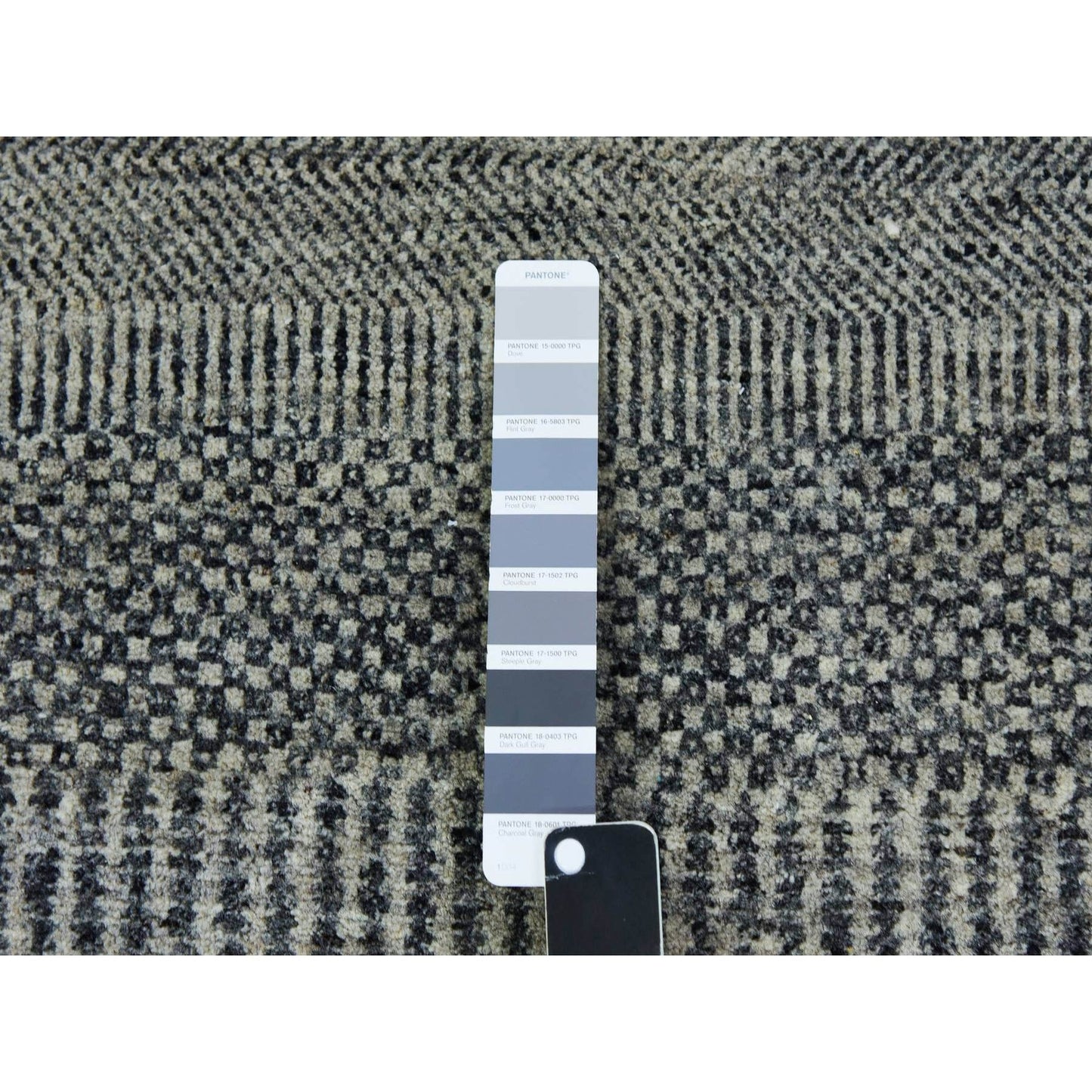 2'6"X10' Pastel Gray Hand Knotted Grass Design Undyed Wool Runner Rug
