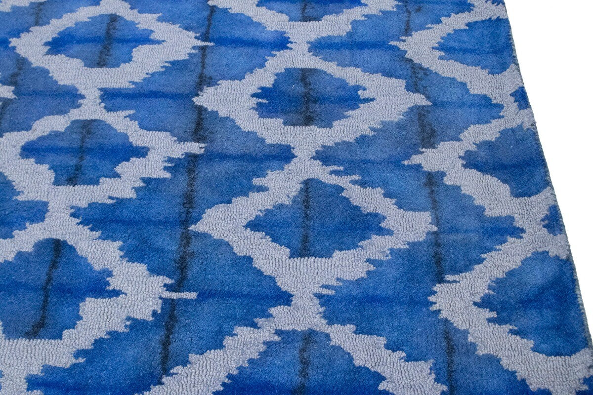 Blue Abstract Design Living Room Decor 5X8