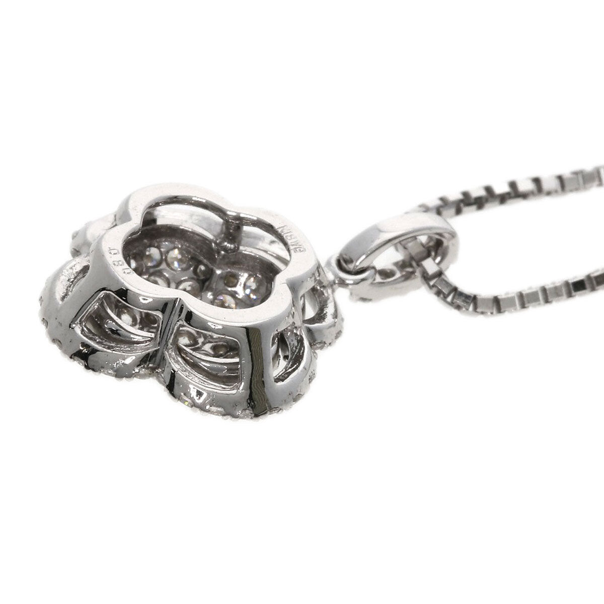 0.8Ct Diamond Necklace K18 White Gold 5.6G