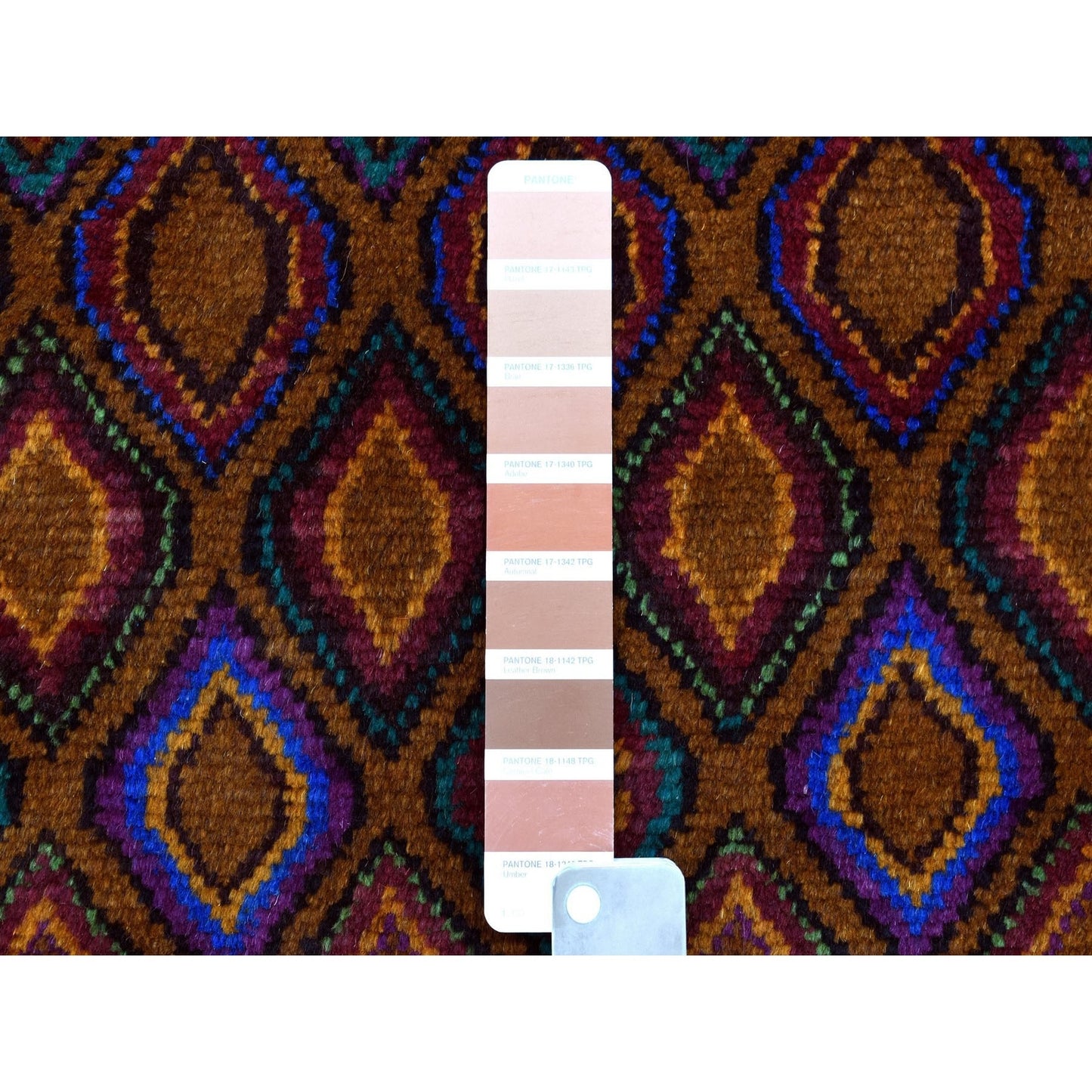 4'3"X6'2" Tribal Design Pure Wool Hand Made Colorful Afghan Village Rug