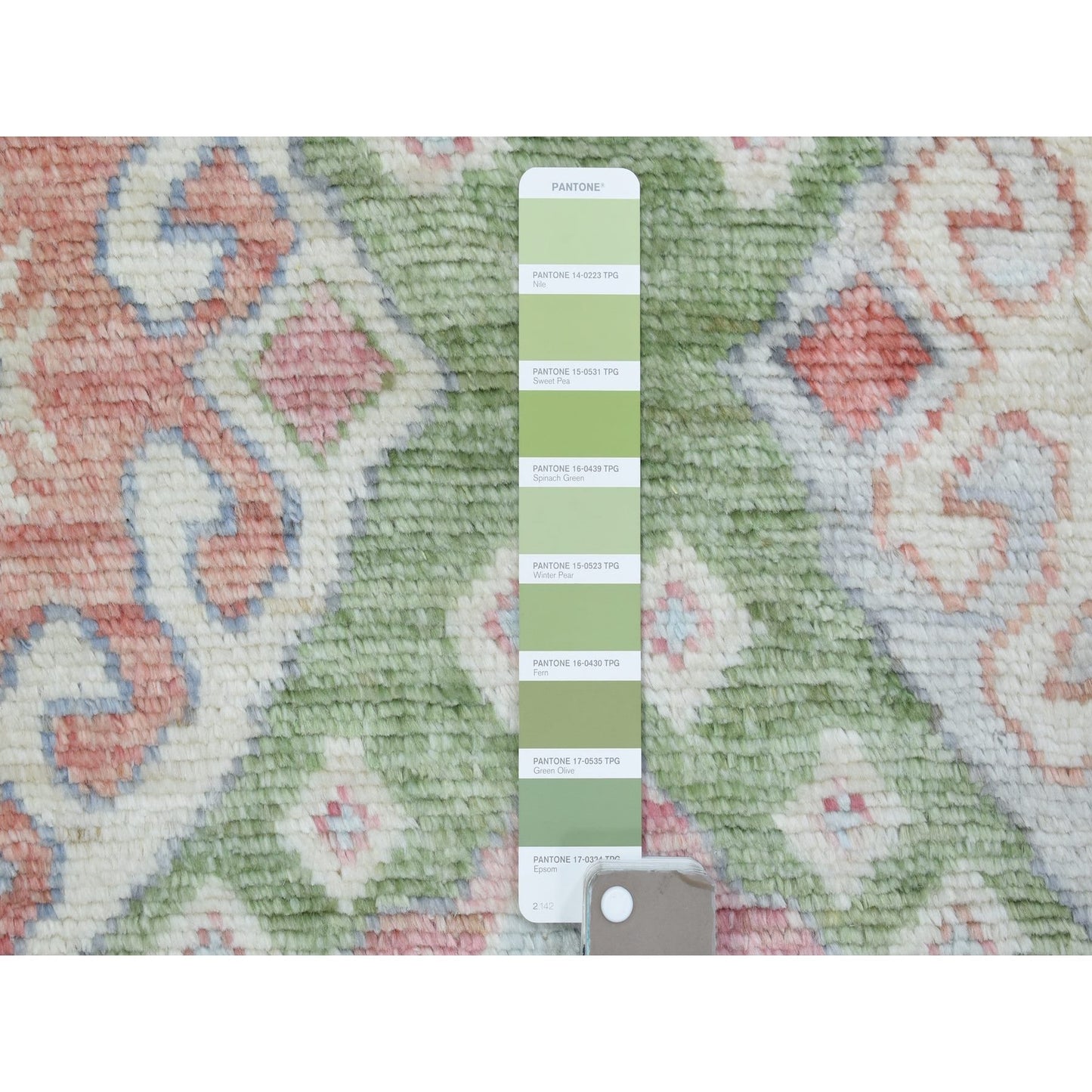 3'10"X12' Colorful Inspired Large Elements Hand Knotted Wool Runner Rug