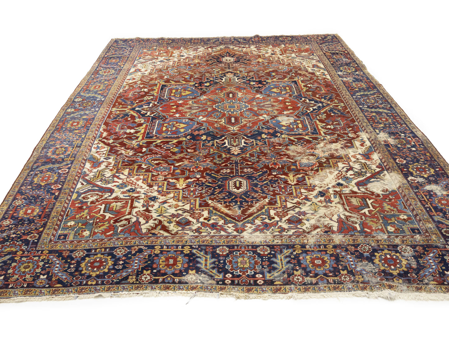 Semi-Antique Hand-Knotted Oriental Rug Large Red