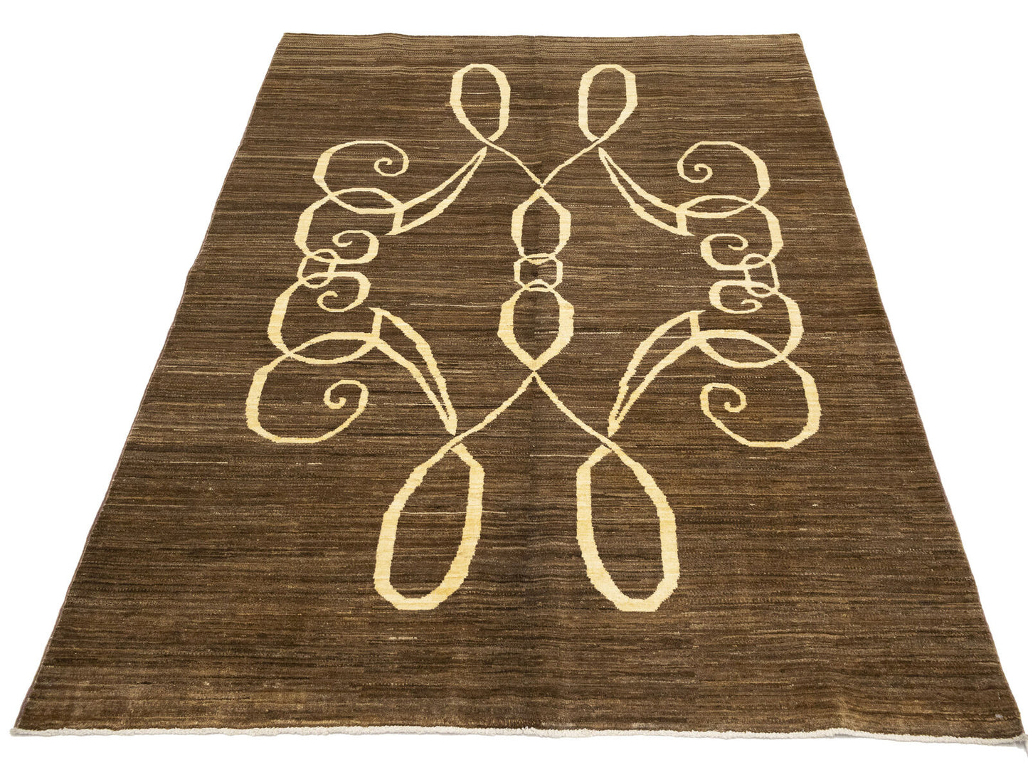 Brown Afghan Gabbeh Oriental Rug 4'9X6'4 Ft