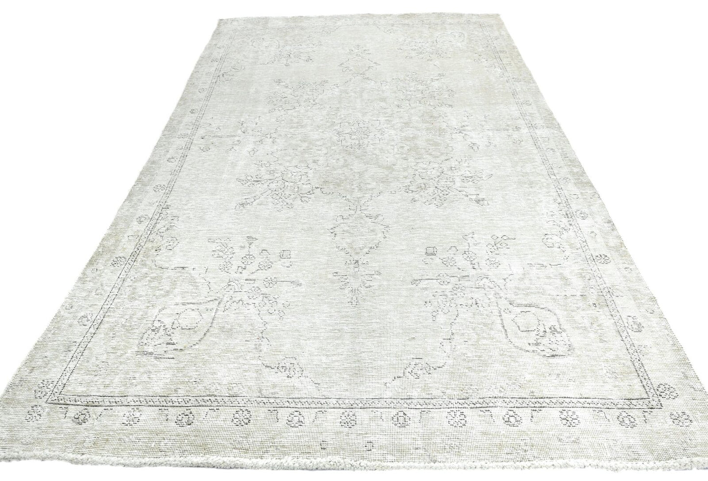 Antique Distressed Oriental Rug Vintage Floral