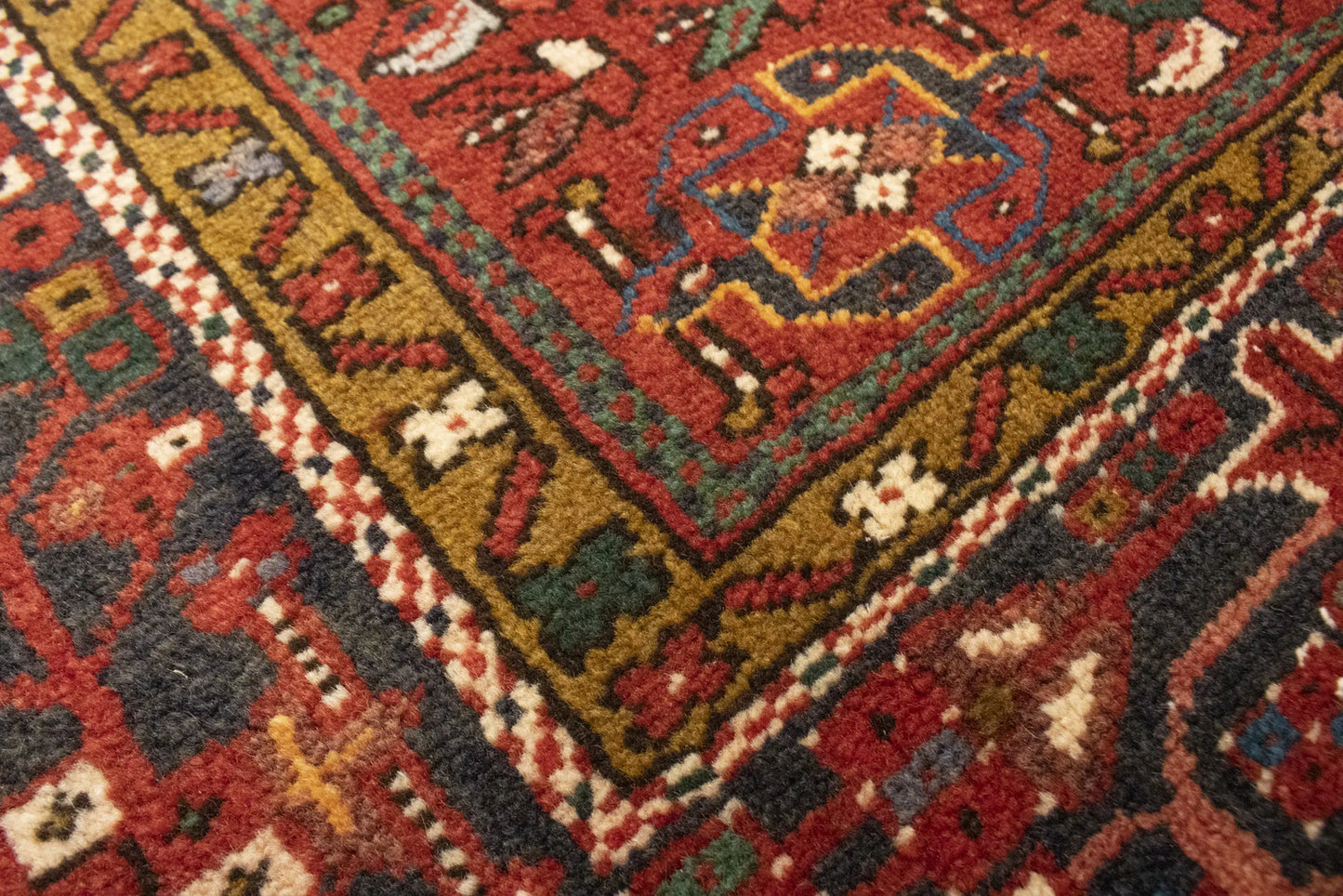 Handmade Vintage Tribal Geometric Area Rug Rusty