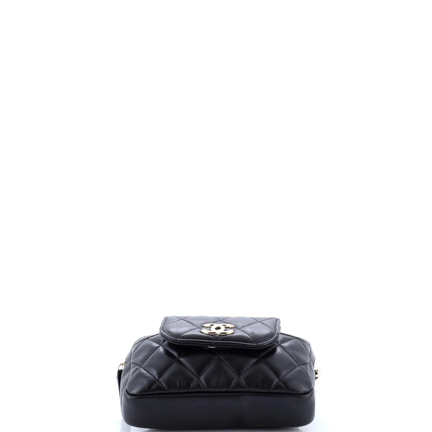 Chanel Cc Front Pocket Waist Bag Quilted Lambskin