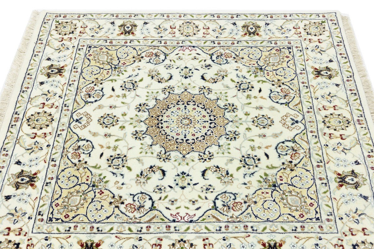 Indo-Nain Oriental Square Rug Vintage Floral