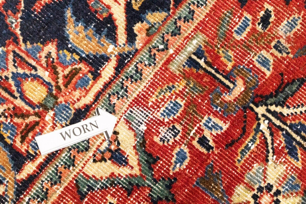 Semi-Antique Handmade Oriental Rug Red Carpet