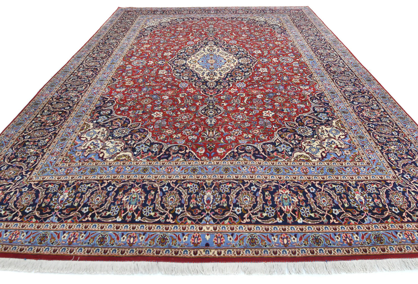 Handmade Vintage Red Oriental Rug 10X13 Ft