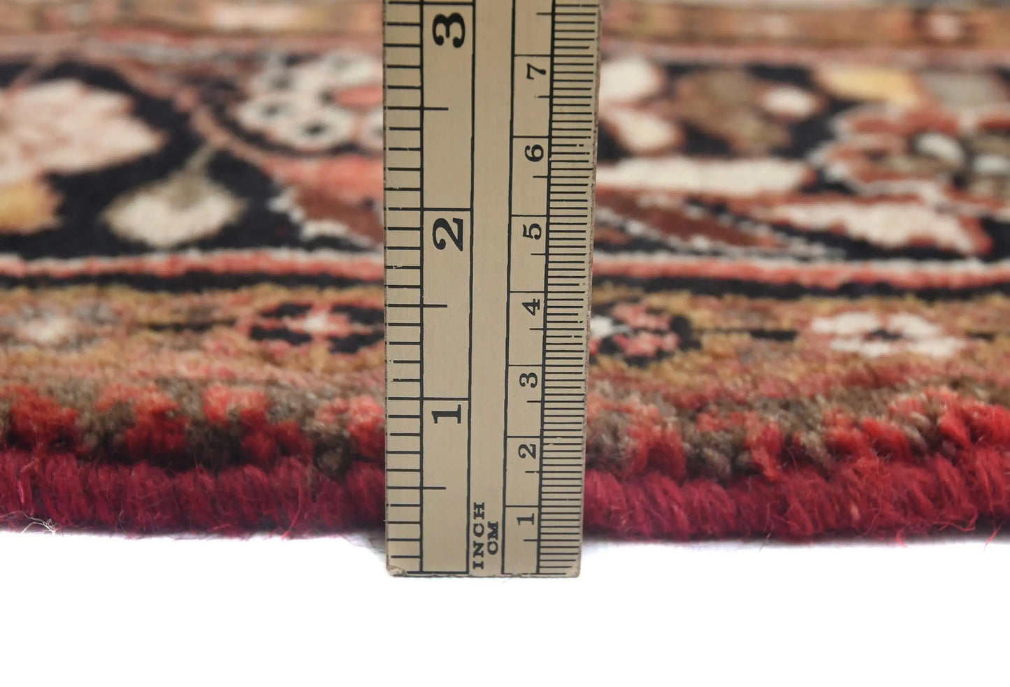 Handmade Semi Antique Tribal Rug Muted Red Floral