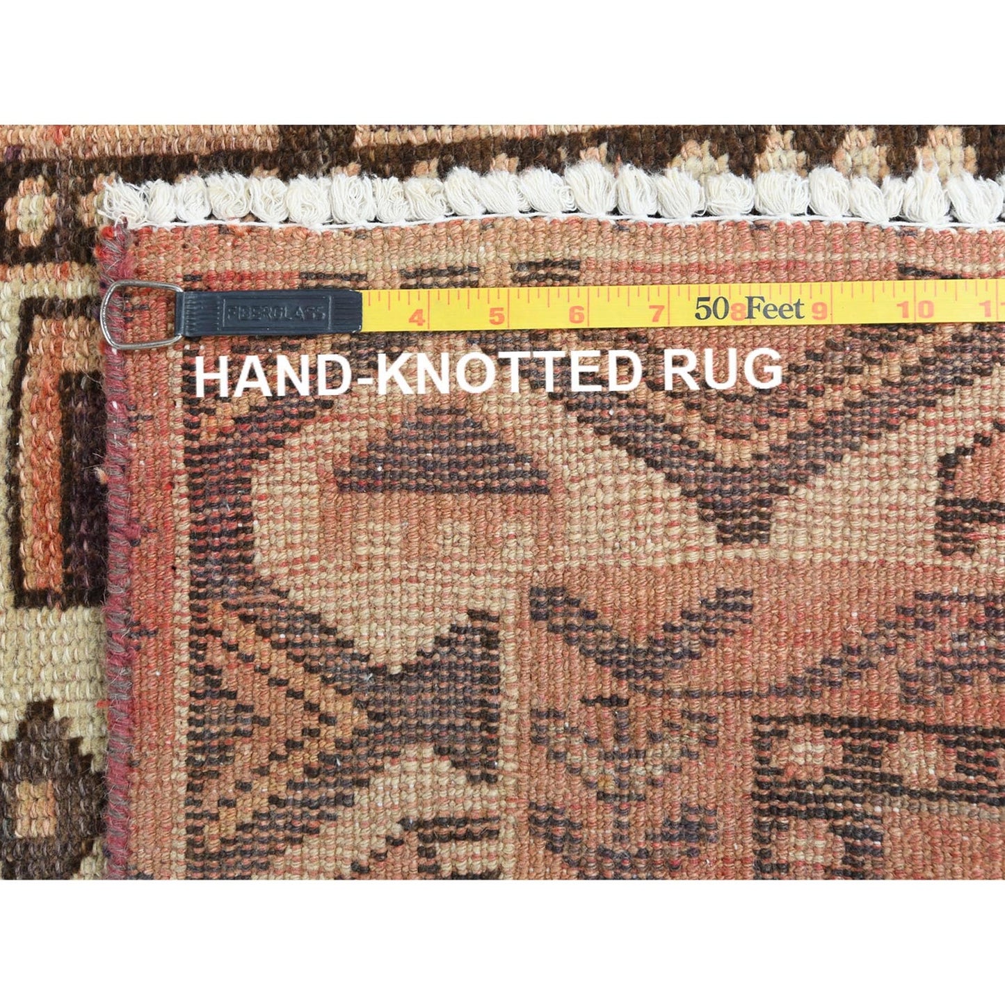 4'9"X7'4" Brown Hand Knotted Vintage Farsian Baktiarjoon Worn Wool Rug