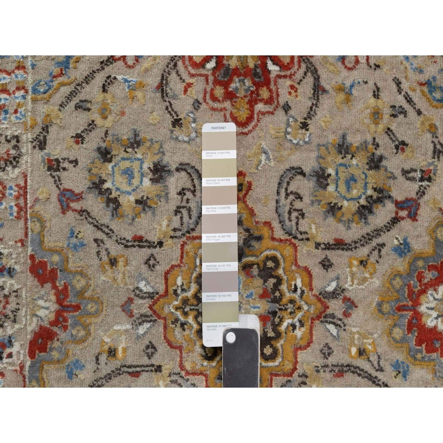 2'6"X11'10" Brown The Sunset Rosettes Hand Knotted Wool & Silk Runner Rug