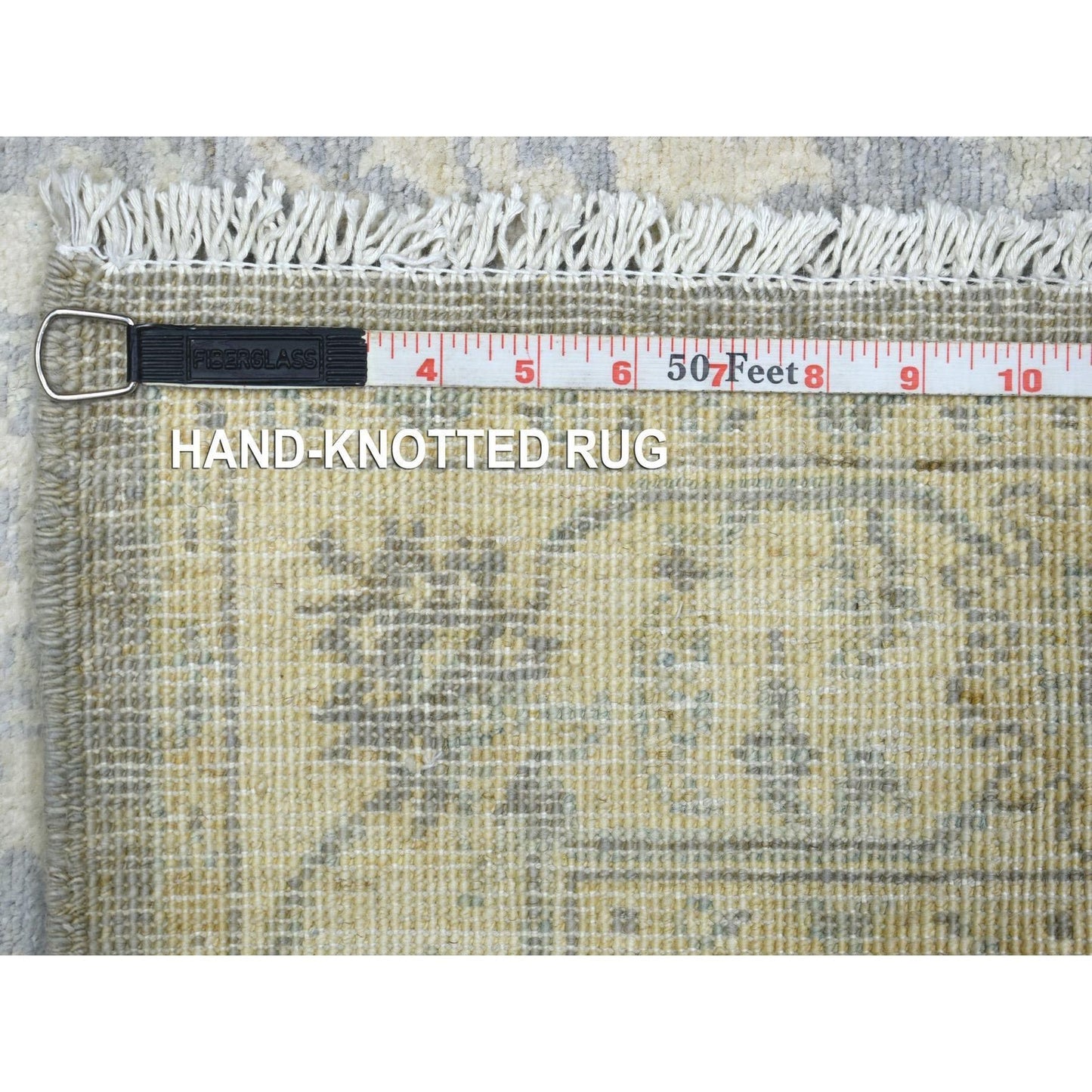 3'X4'10" Gray Pure Wool Natural Dyes Hand Knotted Stone Wash Peshawar Rug