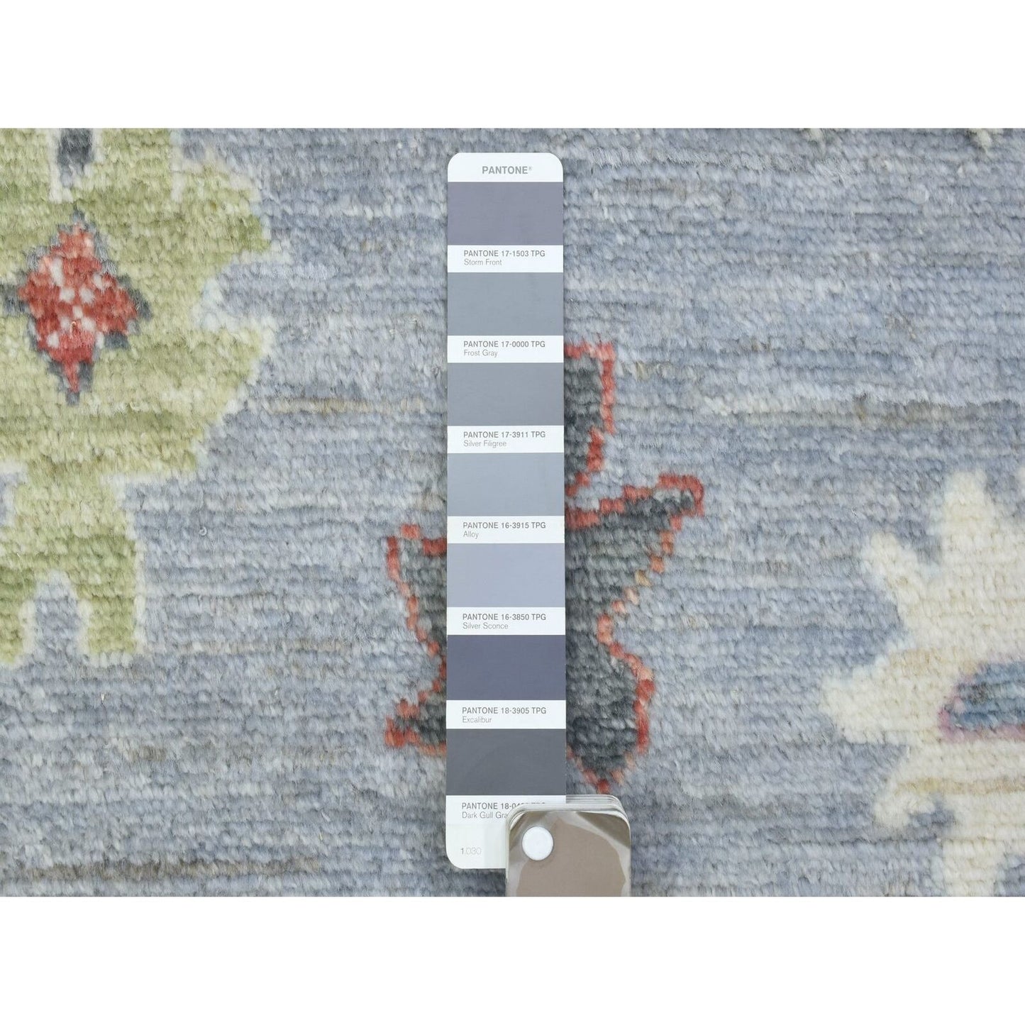 8'X10'7" Gray, Afghan Angora Oushak, Pure Wool Hand Knotted, Rug