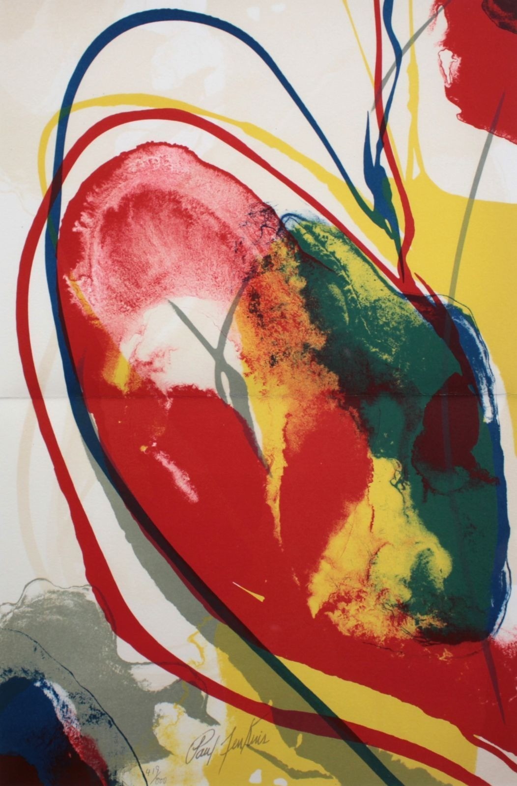 Paul Jenkins "Composition Pour Ric" Hand Signed Silkscreen 419/800 49X32.5Cm
