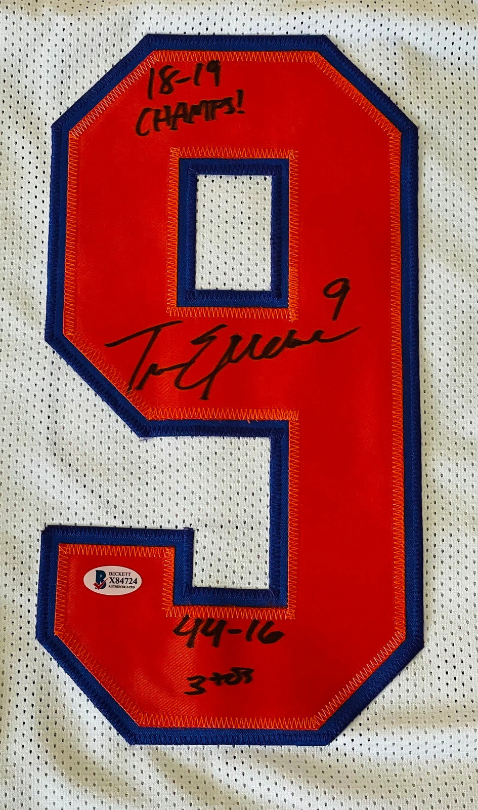 Travis Etienne "18-19, 44-16, 3 Tds" Autographed Clemson Custom Jersey (Bvg)